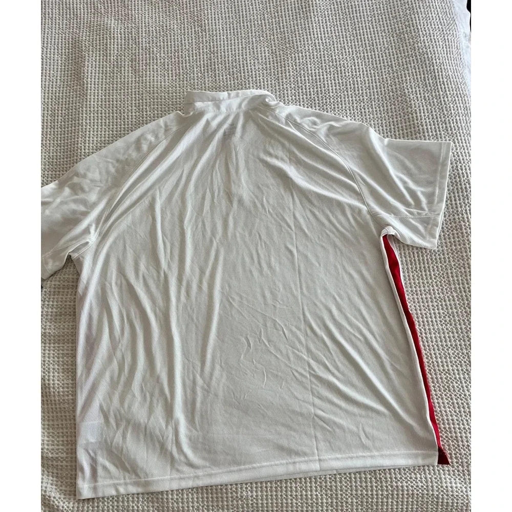 Nike Team Training White Red Dri-fit Short Sleeve Polo Shirt‎ Sz 4XL $60